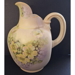 Andrea By Sadek Porcelain Pastel Floral Design Pitcher 6.5" #7569